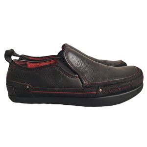 Earth Leather Black Red Loafers US‎ 9.5 Casual Comfort Pull On Vacation Resort